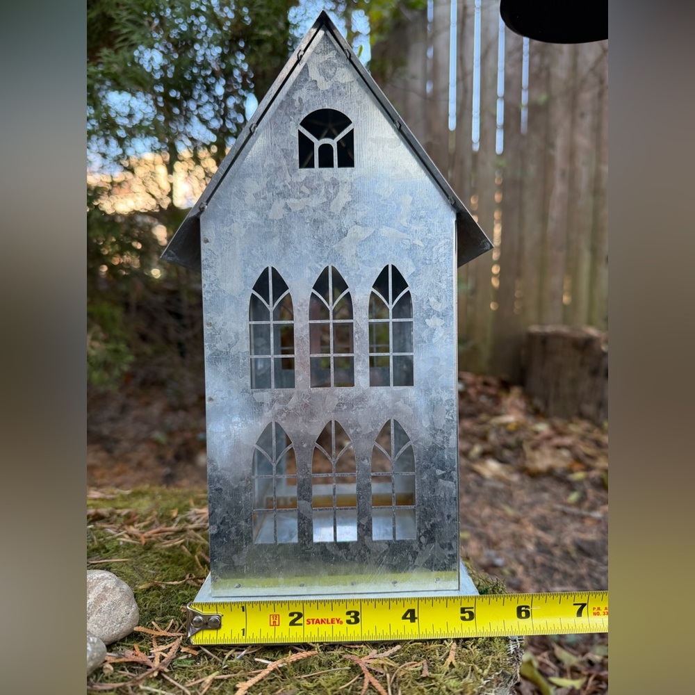 Rustic Silver Metal Lantern - Picture 6 of 6